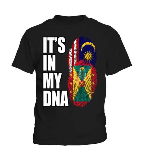 Malaysian And Grenadian Mix Heritage DNA Flag Kids T-Shirt