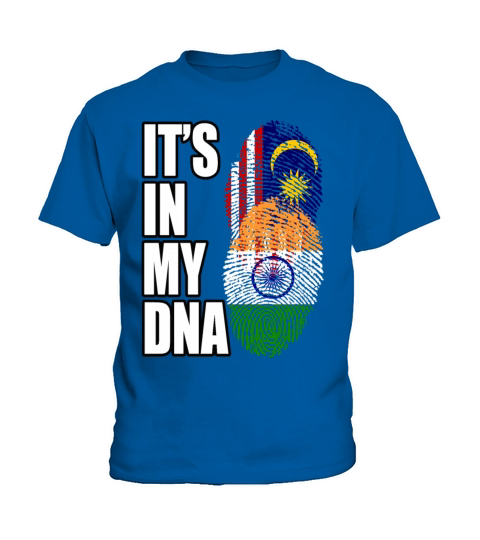 Malaysian And Indian Mix Heritage DNA Flag Kids T-Shirt