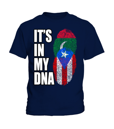Maldivian And Puerto Rican Mix Heritage DNA Flag Kids T-Shirt