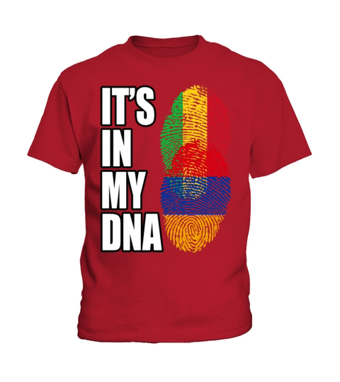 Malian And Armenian Mix Heritage DNA Flag Kids T-Shirt