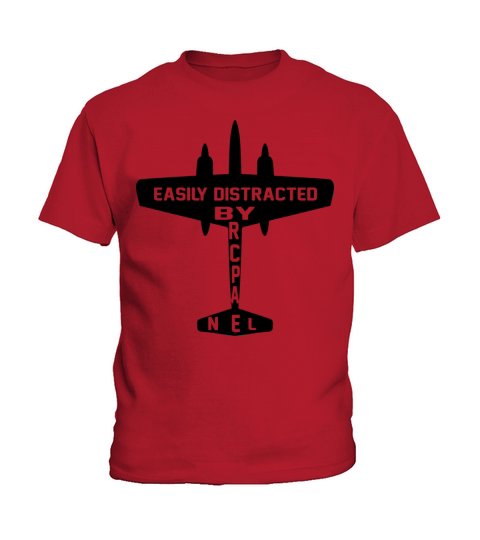 RC Plane Aircraft Easily Distracted By RC Planes Kids T-Shirt