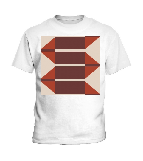 Retro Geometric Pattern - Brown and Beige Kids T-Shirt