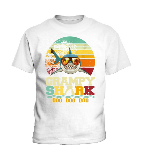 Retro Vintage Grampy Shark T Shirt Doo Doo Doo Kids T-Shirt