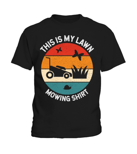 This Is My Lawn Mowing Shirt - Retro Lawn Mower Kids T-Shirt
