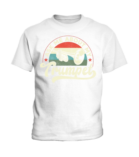 Trumpet Player Vintage Retro Ask Kids T-Shirt