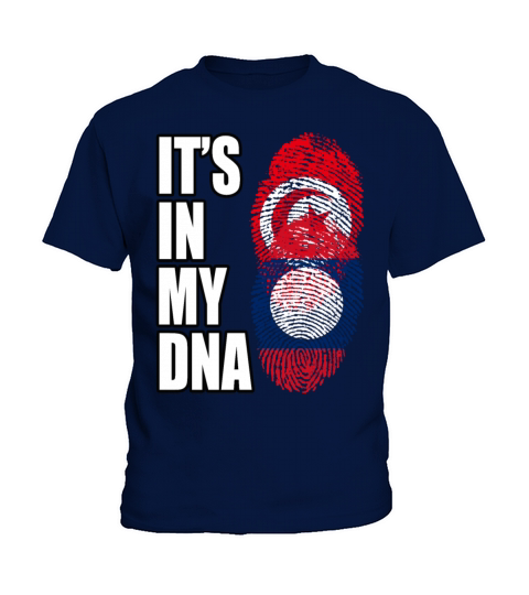 Tunisian And Laotian Mix Heritage DNA Flag Kids T-Shirt