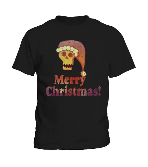 Vintage Merry Christmas Santa skull 22 Kids T-Shirt