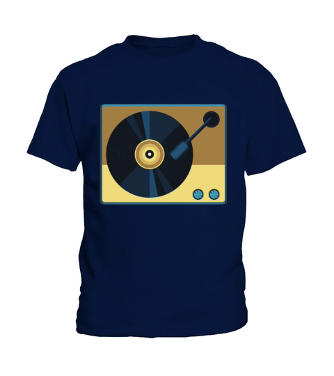 Vinyl Record Player Sketch Drawing Band Retro Vint Kids T-Shirt