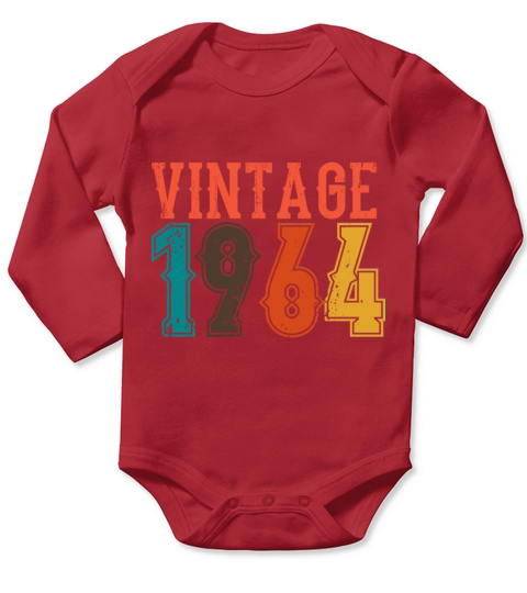1964 Born Birthday Dad Vintage 1964 Long Sleeve Baby One-Piece