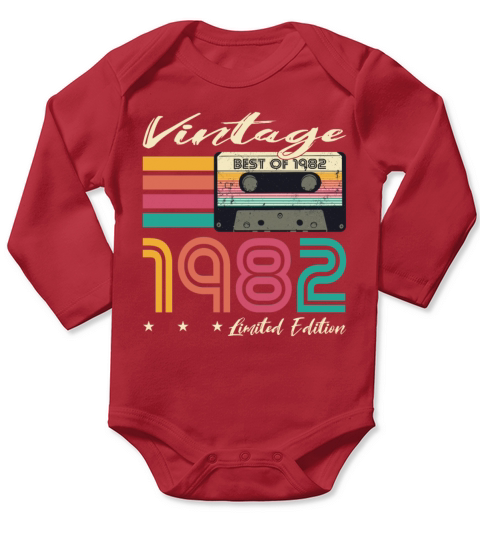 40th birthday vintage 1982 limited edition Long Sleeve Baby One-Piece