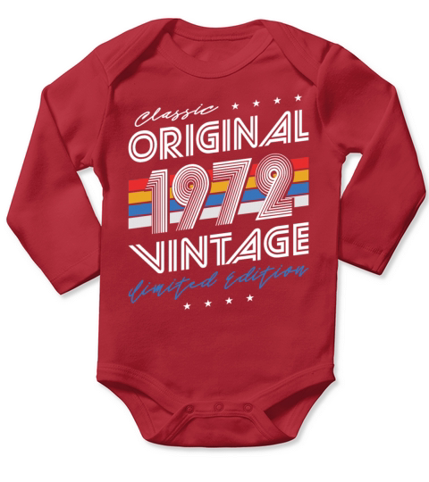 50th birthday vintage 1972 classic original 1972 Long Sleeve Baby One-Piece