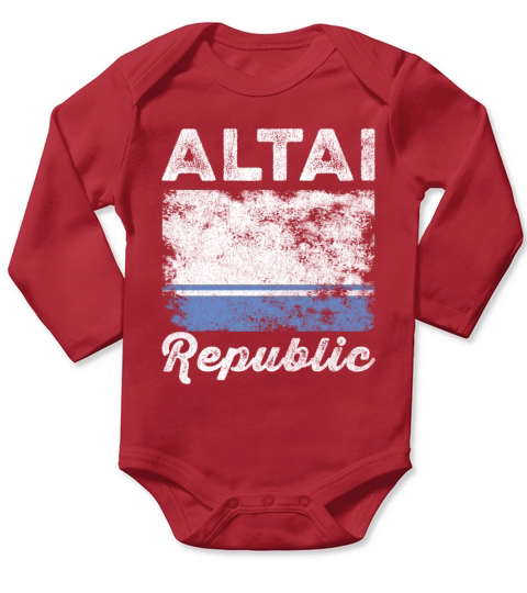 Altai Flag Distressed - Altaian Flag Long Sleeve Baby One-Piece
