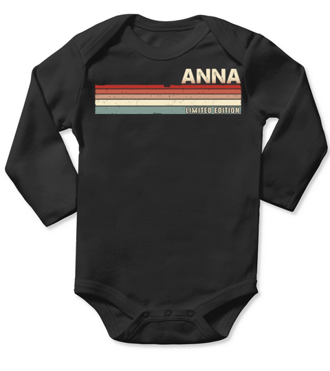 Anna - Funny Retro Vintage Name 80s 90s Long Sleeve Baby One-Piece