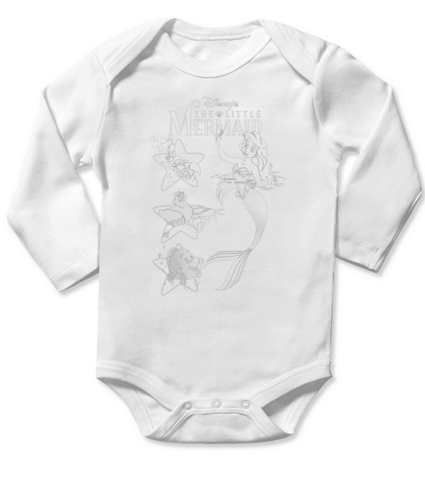 Ariel And Friends Long Sleeve Baby One-Piece