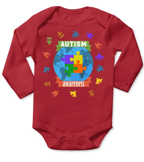 Autism Awareness Month Long Sleeve Baby One-Piece