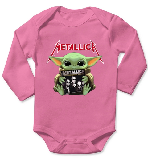 Baby Yoda hug Metallica Long Sleeve Baby One-Piece