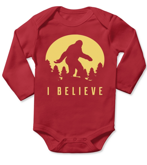 Bigfoot I Believe Sasquatch TShirt Long Sleeve Baby One-Piece
