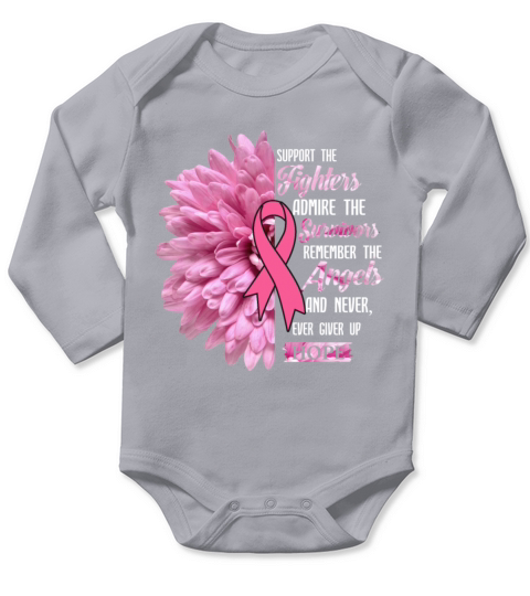 Breast Cancer Support The Fighters Gift For Her Long Sleeve Baby One-Piece