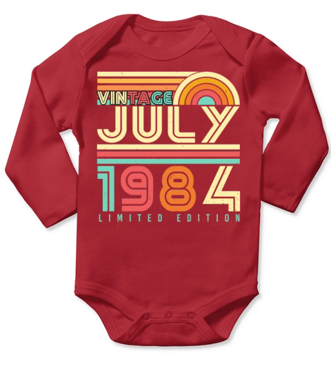 Building Year 1984 In July Long Sleeve Baby One-Piece