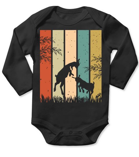 Colorsplash Retro Vintage Goat Long Sleeve Baby One-Piece