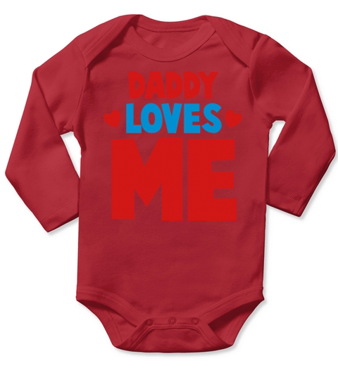 DADDY LOVES ME with little hearts Long Sleeve Baby One-Piece