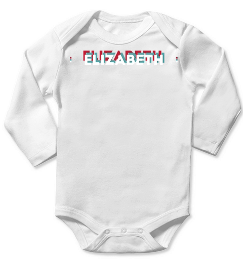 Elizabeth Name - Funny Name Elizabeth 80s theme Long Sleeve Baby One-Piece