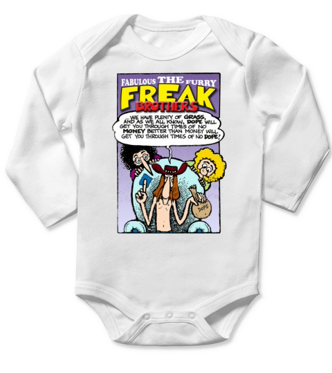 Fabulous Furry Freak Brothers Dope Quote Long Sleeve Baby One-Piece