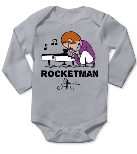 Freddie Mercury spielt Piano Rocketman Signature - Ladies Flowy Tank Long Sleeve Baby One-Piece