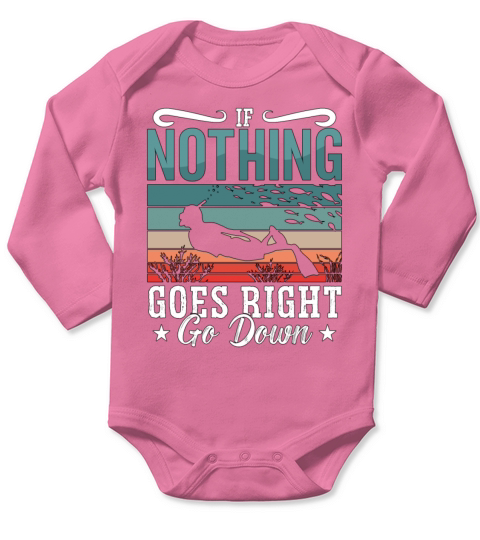 Freediving If Nothing Goes Right Go Down Freediver Long Sleeve Baby One-Piece
