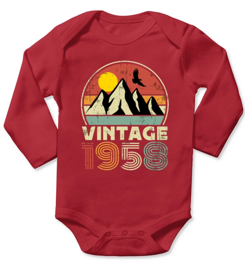 Funny Birthday Born in 1958 Limited Edition Long Sleeve Baby One-Piece