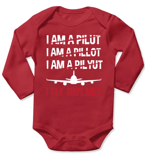 Funny Pilot Gift Airplanes Aviation Long Sleeve Baby One-Piece