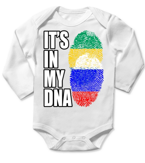 Gambian And Russian Mix Heritage DNA Flag Long Sleeve Baby One-Piece