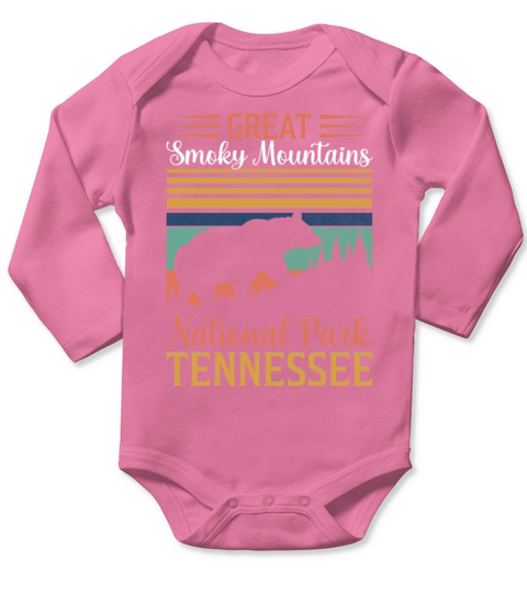 Great Smoky Mountains National Park Vintage Mounta Long Sleeve Baby One-Piece