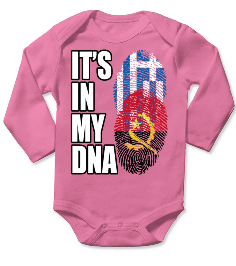 Greek And Angolan Mix Heritage DNA Flag Long Sleeve Baby One-Piece