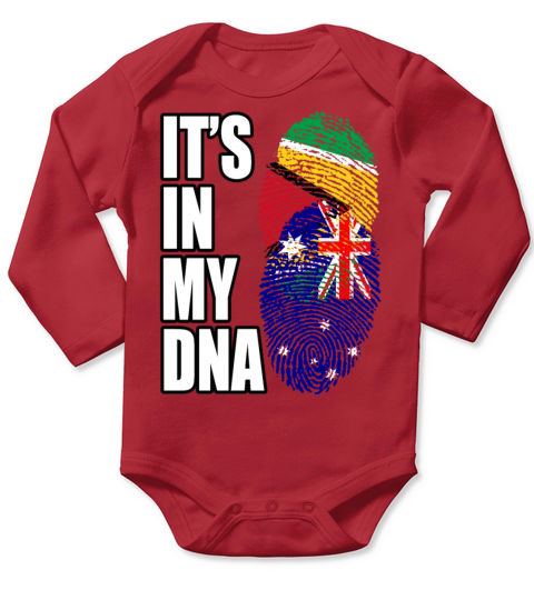 Guyanese And Australian Mix Heritage DNA Flag Long Sleeve Baby One-Piece