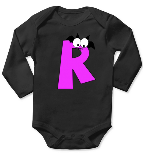 Halloween Alphabets Clipart R Long Sleeve Baby One-Piece