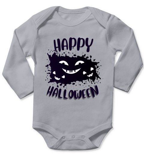 Halloween scary evil pumpkin funny pumpkin head Long Sleeve Baby One-Piece