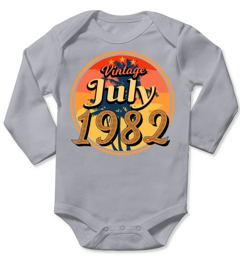July 1982 40th Birthday Long Sleeve Baby One-Piece