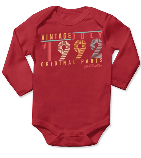 July 1992 30th Birthday Long Sleeve Baby One-Piece