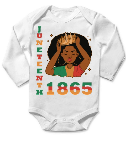 Juneteenth Queen 1865 Long Sleeve Baby One-Piece