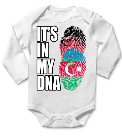 Malawian And Azerbaijani Mix Heritage DNA Flag Long Sleeve Baby One-Piece