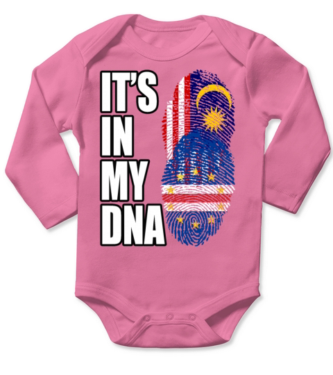 Malaysian And Cabo Verdean Mix Heritage DNA Flag Long Sleeve Baby One-Piece