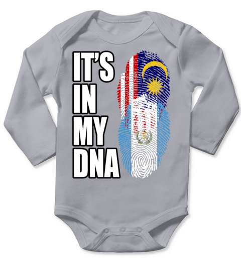 Malaysian And Guatemalan Mix Heritage DNA Flag Long Sleeve Baby One-Piece