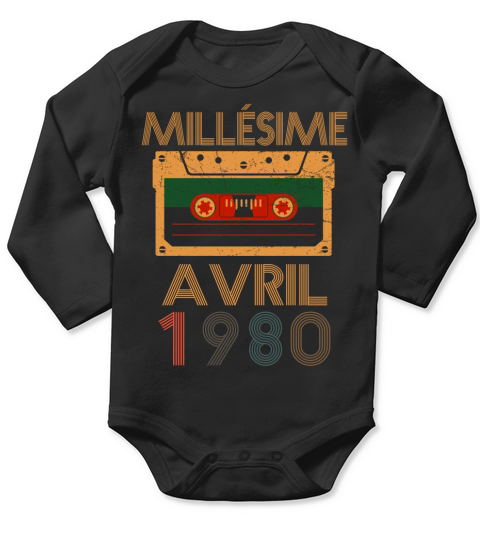 Millésime Avril 1980 Long Sleeve Baby One-Piece