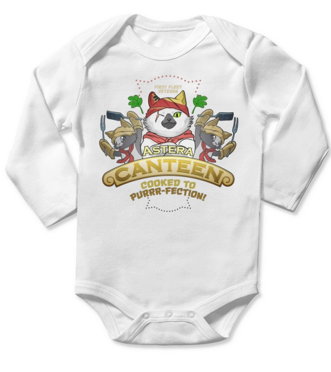 MONSTER HUNTER PALICO CAT MEOWSCULAR CHEF Long Sleeve Baby One-Piece