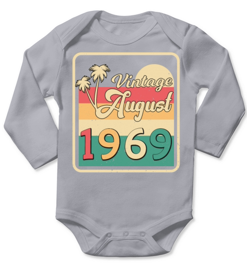 Month Of Birth In August 1969 Long Sleeve Baby One-Piece