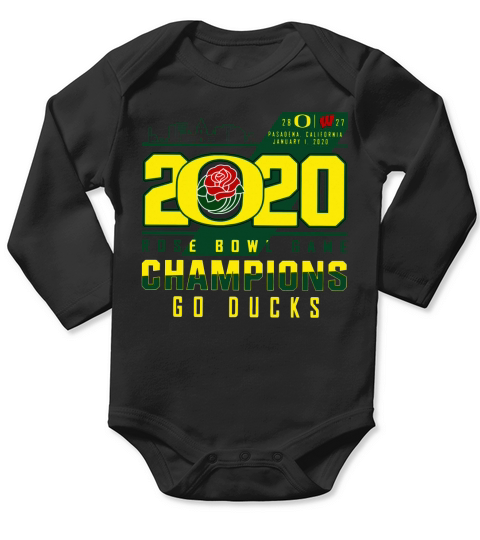Oregon Ducks 2020 Rose Bowl Game Champions Goducks shirt Long Sleeve Baby One-Piece