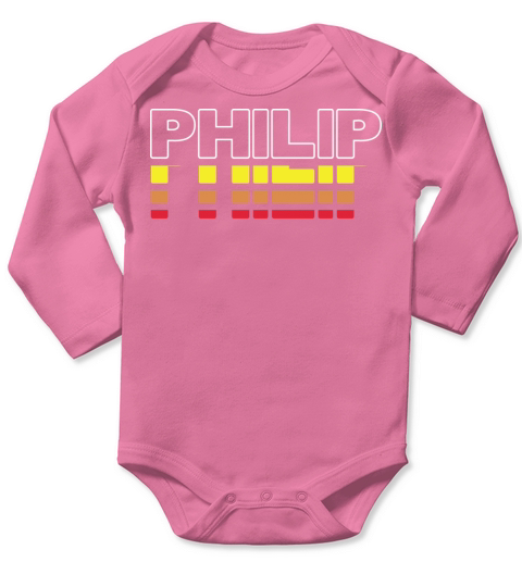 Philip First Name Funny Vintage Sunset Philip Long Sleeve Baby One-Piece