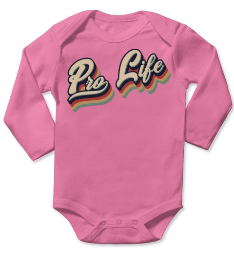 Retro Vintage Pro Life Typography Long Sleeve Baby One-Piece