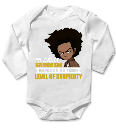 The Boondocks Shirts - Level Of Sarcasm Long Sleeve Baby One-Piece